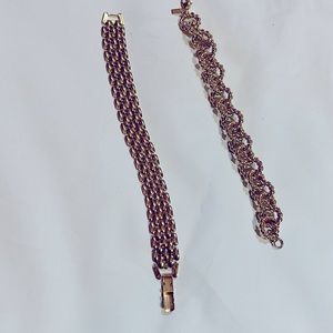 2 gold toned fashion bracelets
